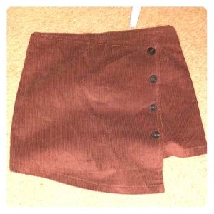Brown corduroy mini skirt